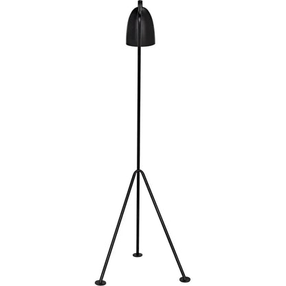 Asti Black Steel Floor Lamp-Floor Lamps-Noir-LOOMLAN