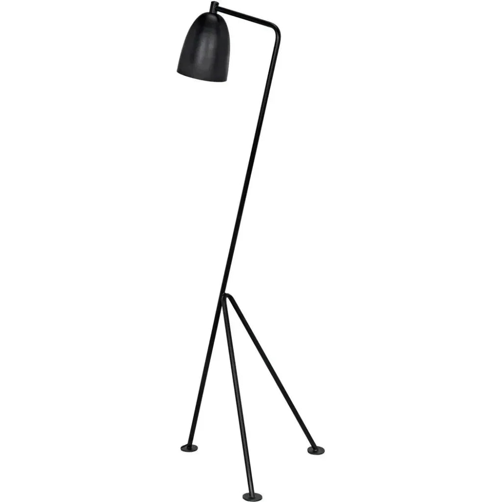 Asti Black Steel Floor Lamp-Floor Lamps-Noir-LOOMLAN