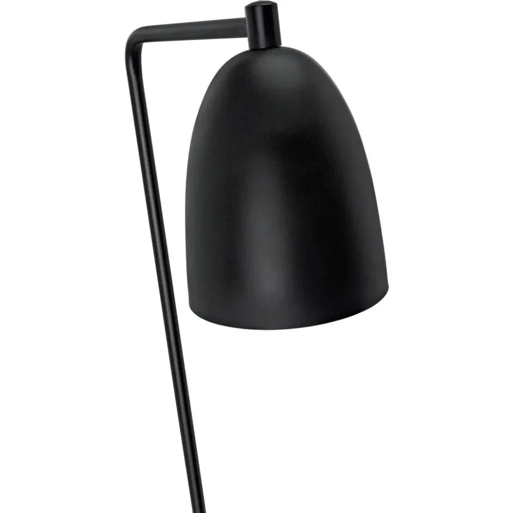 Asti Black Steel Floor Lamp-Floor Lamps-Noir-LOOMLAN