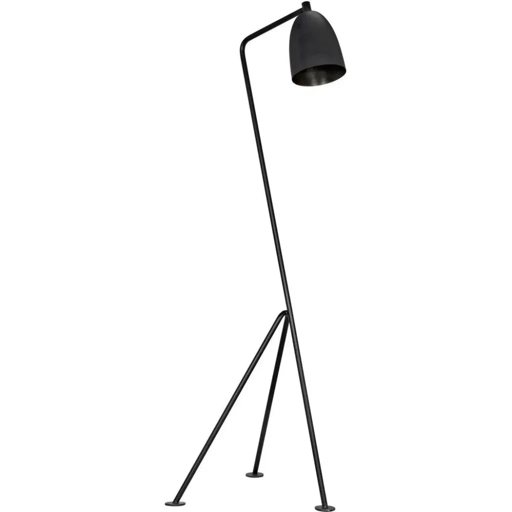 Asti Black Steel Floor Lamp-Floor Lamps-Noir-LOOMLAN
