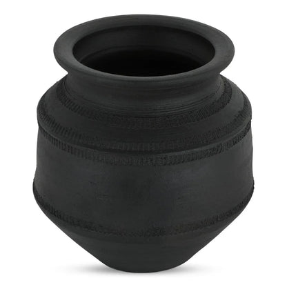 Astra Handcrafted Black Terracotta Vessel - LOOMLAN - Moe's Home - Vases & Jars