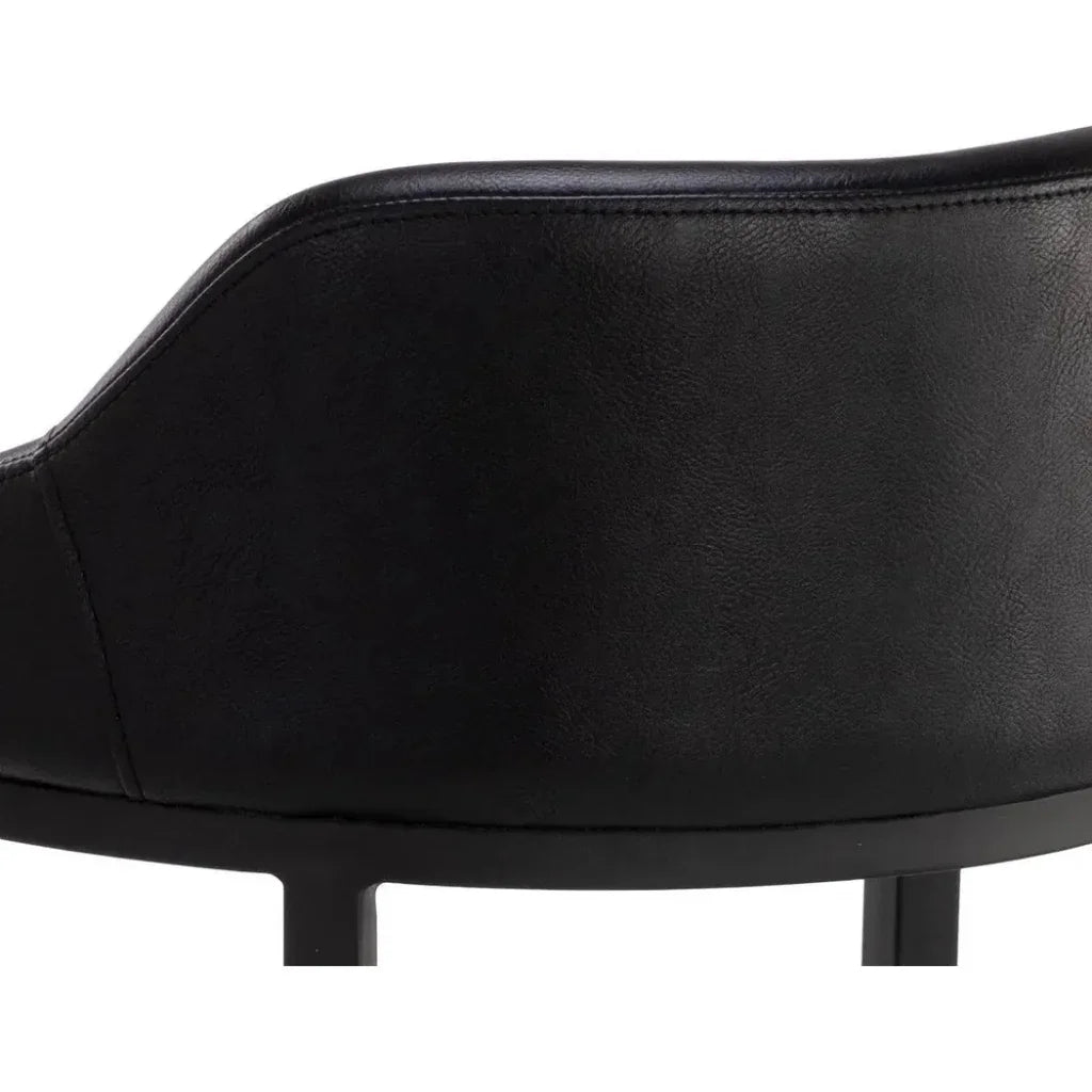 Astra Leather Low Back Counter Stool - LOOMLAN - SUNPAN - Counter Stools