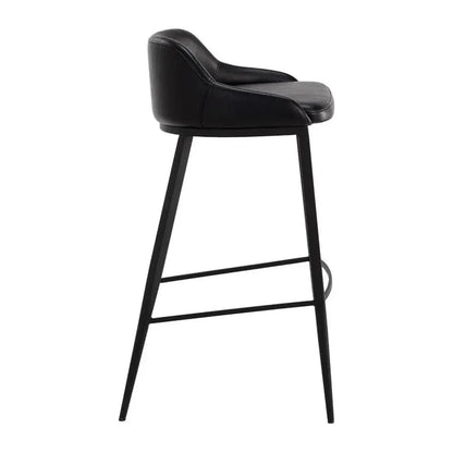 Astra Leather Lowback Barstool - LOOMLAN - SUNPAN - Bar Stools