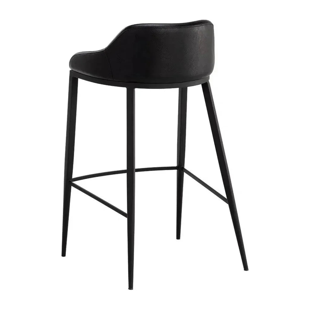 Astra Leather Lowback Barstool - LOOMLAN - SUNPAN - Bar Stools