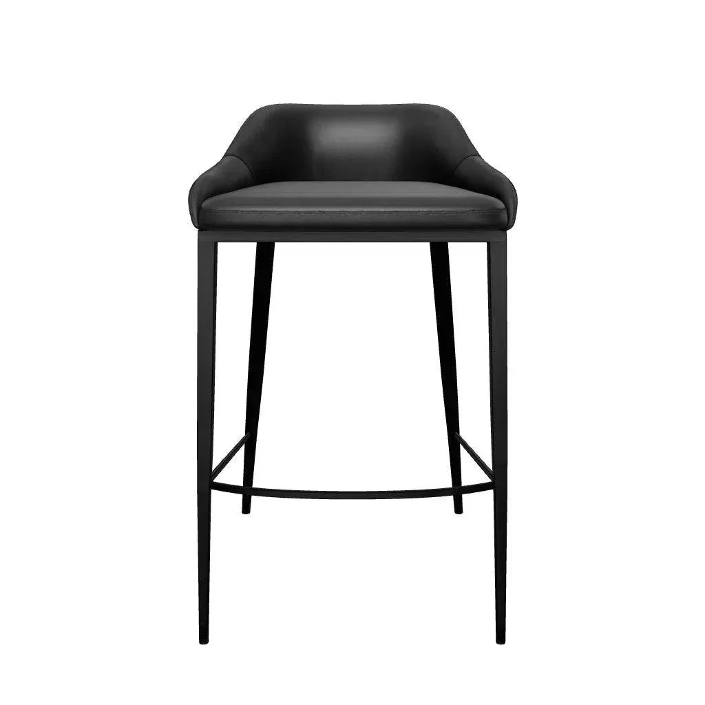 Astra Leather Lowback Barstool - LOOMLAN - SUNPAN - Bar Stools