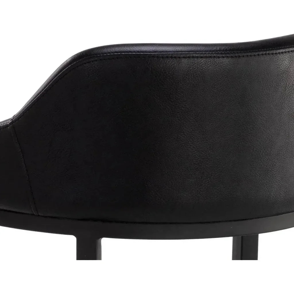 Astra Leather Lowback Barstool - LOOMLAN - SUNPAN - Bar Stools