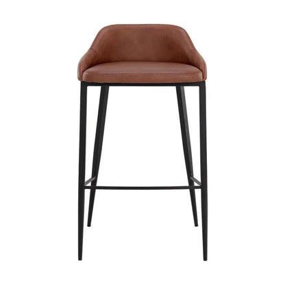 Astra Leather Lowback Barstool - LOOMLAN - SUNPAN - Bar Stools
