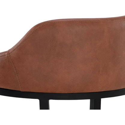 Astra Leather Lowback Barstool - LOOMLAN - SUNPAN - Bar Stools