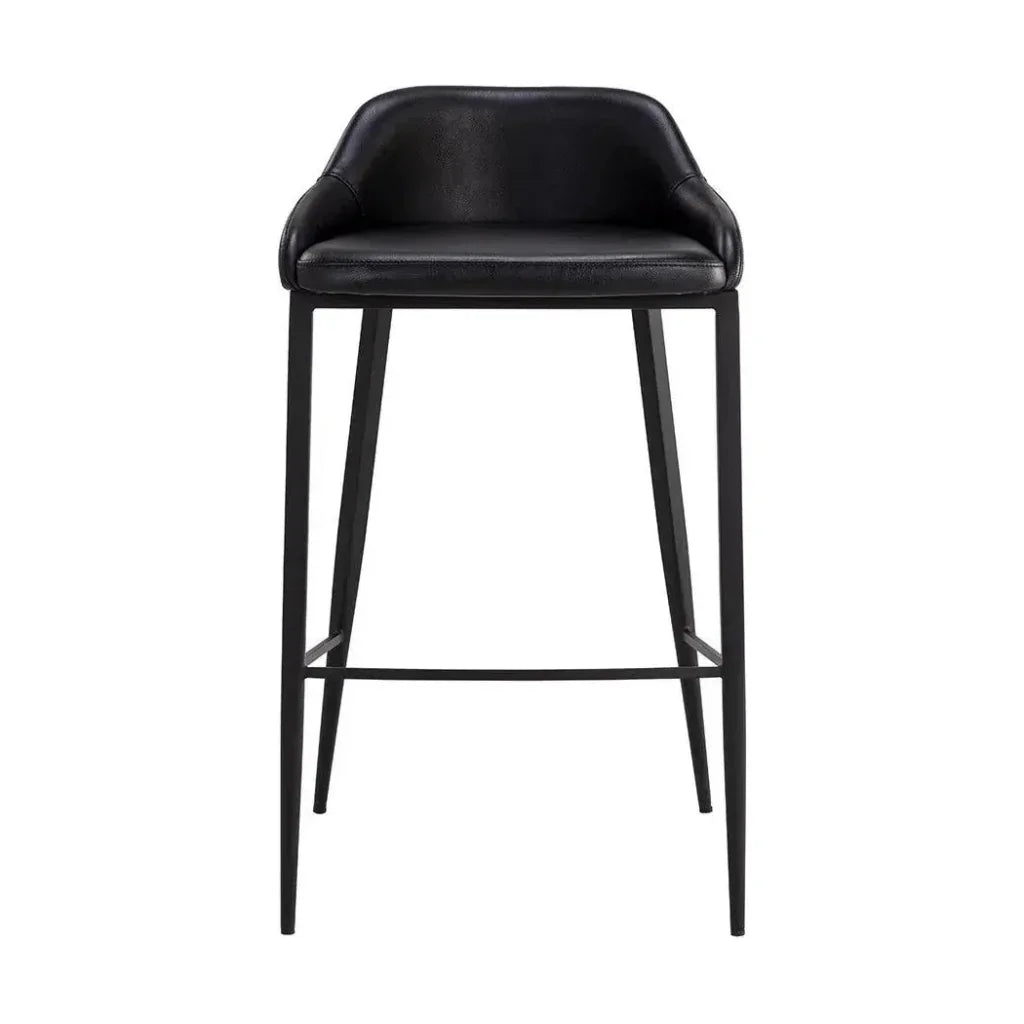 Astra Leather Lowback Barstool - LOOMLAN - SUNPAN - Bar Stools