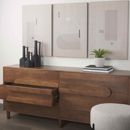 Astrid Six Drawers Wood Sideboard