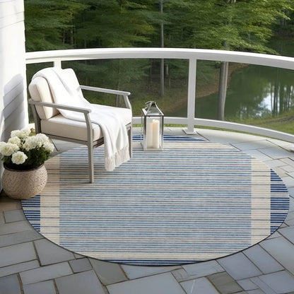 Asymira Blue Washable Indoor - Outdoor Rug - LOOMLAN - LOOMLAN Rugs - Outdoor Rugs