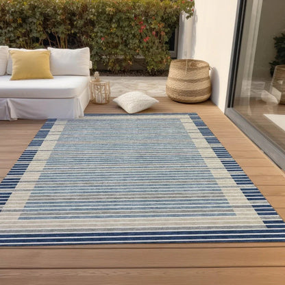Asymira Blue Washable Indoor - Outdoor Rug - LOOMLAN - LOOMLAN Rugs - Outdoor Rugs