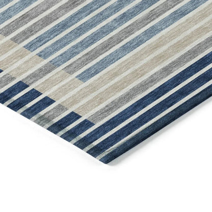 Asymira Blue Washable Indoor - Outdoor Rug - LOOMLAN - LOOMLAN Rugs - Outdoor Rugs