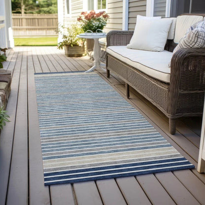 Asymira Blue Washable Indoor - Outdoor Rug - LOOMLAN - LOOMLAN Rugs - Outdoor Rugs