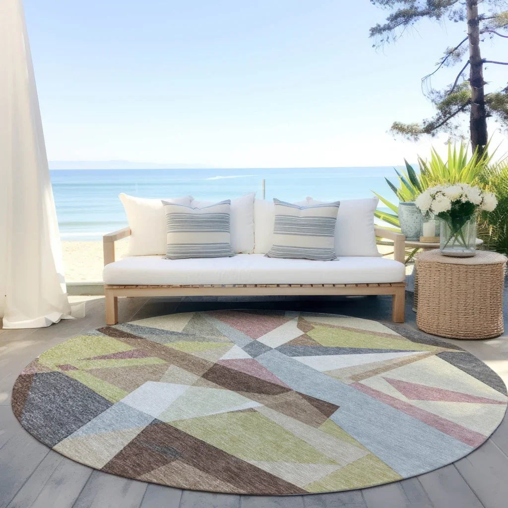 Asymma Brown Washable Indoor - Outdoor Rug - LOOMLAN - LOOMLAN Rugs - Outdoor Rugs