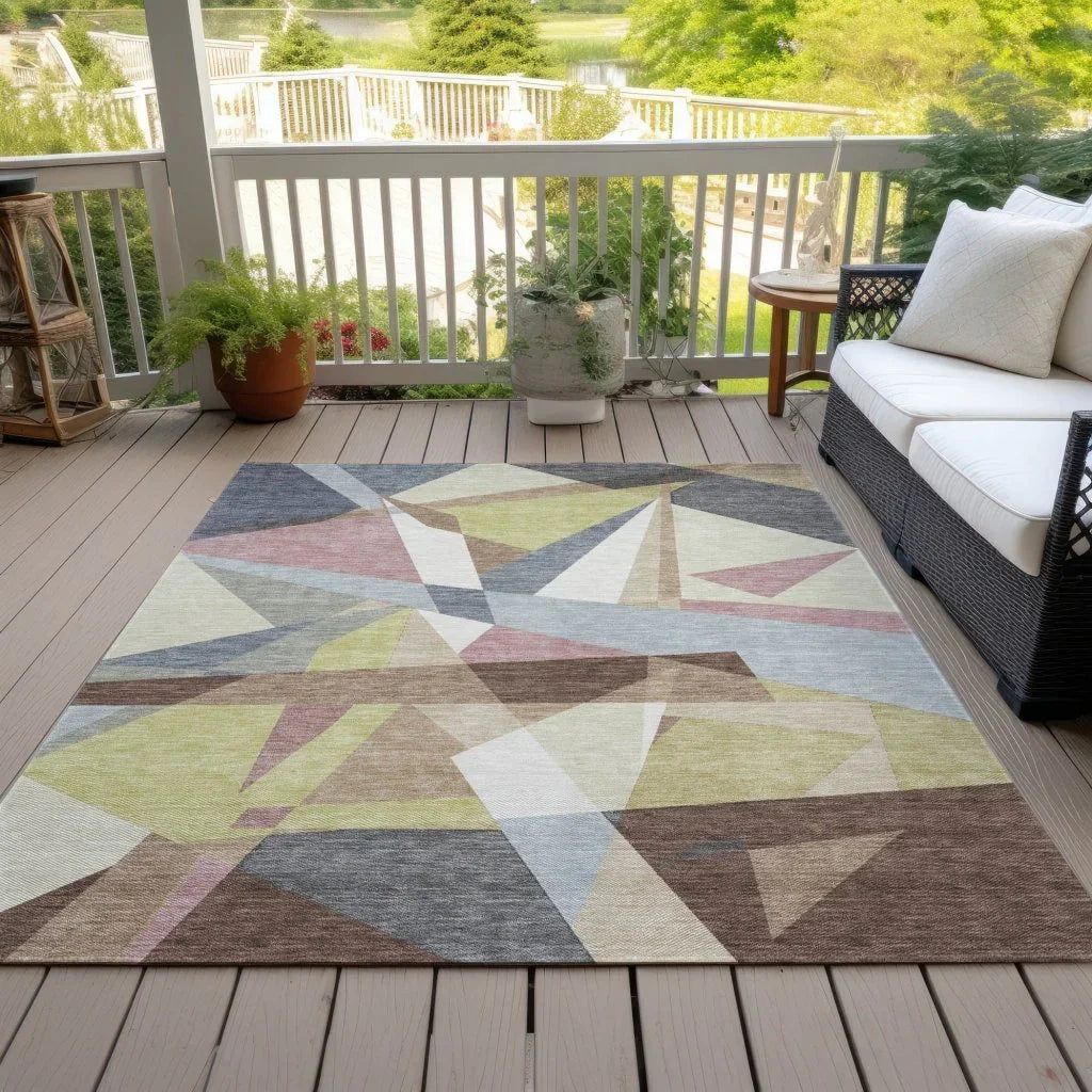 Asymma Brown Washable Indoor - Outdoor Rug - LOOMLAN - LOOMLAN Rugs - Outdoor Rugs