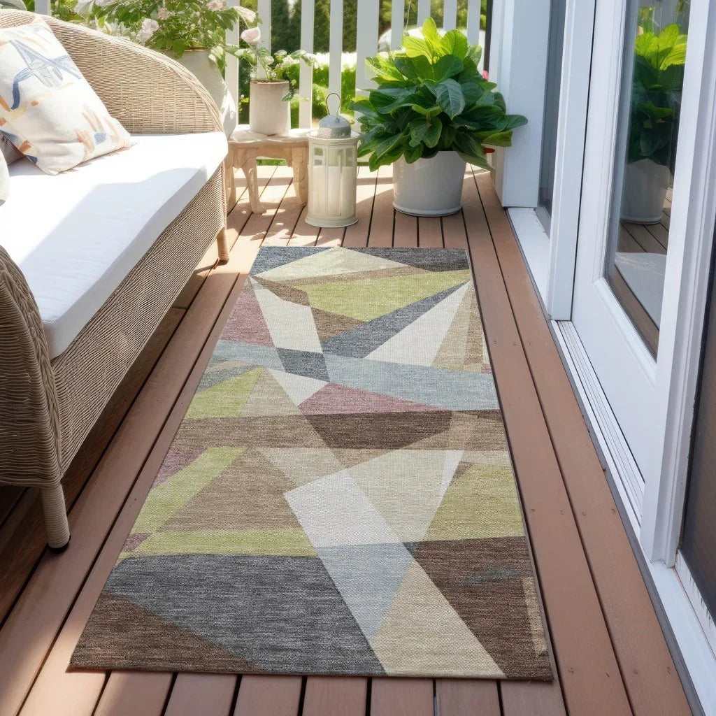 Asymma Brown Washable Indoor - Outdoor Rug - LOOMLAN - LOOMLAN Rugs - Outdoor Rugs