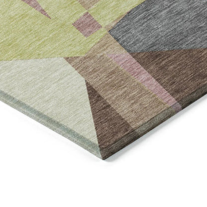 Asymma Brown Washable Indoor - Outdoor Rug - LOOMLAN - LOOMLAN Rugs - Outdoor Rugs