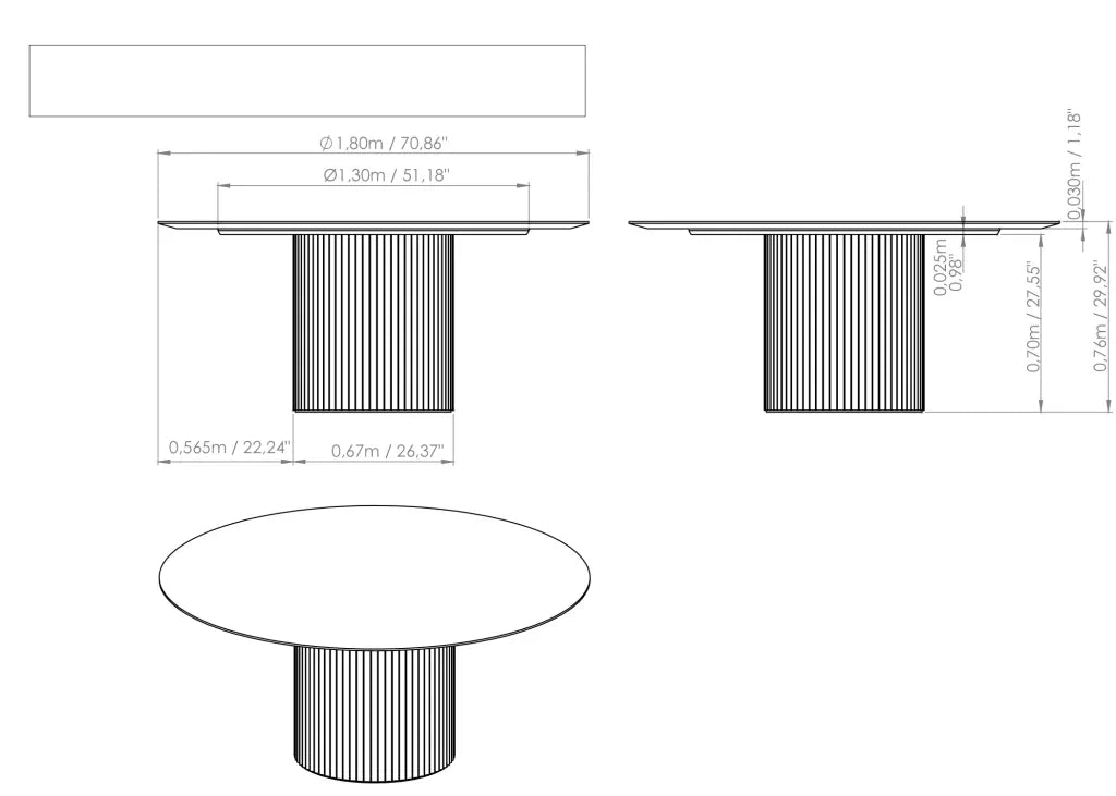Atenas Wooden Round Dining Table-Dining Tables-Urbia-LOOMLAN