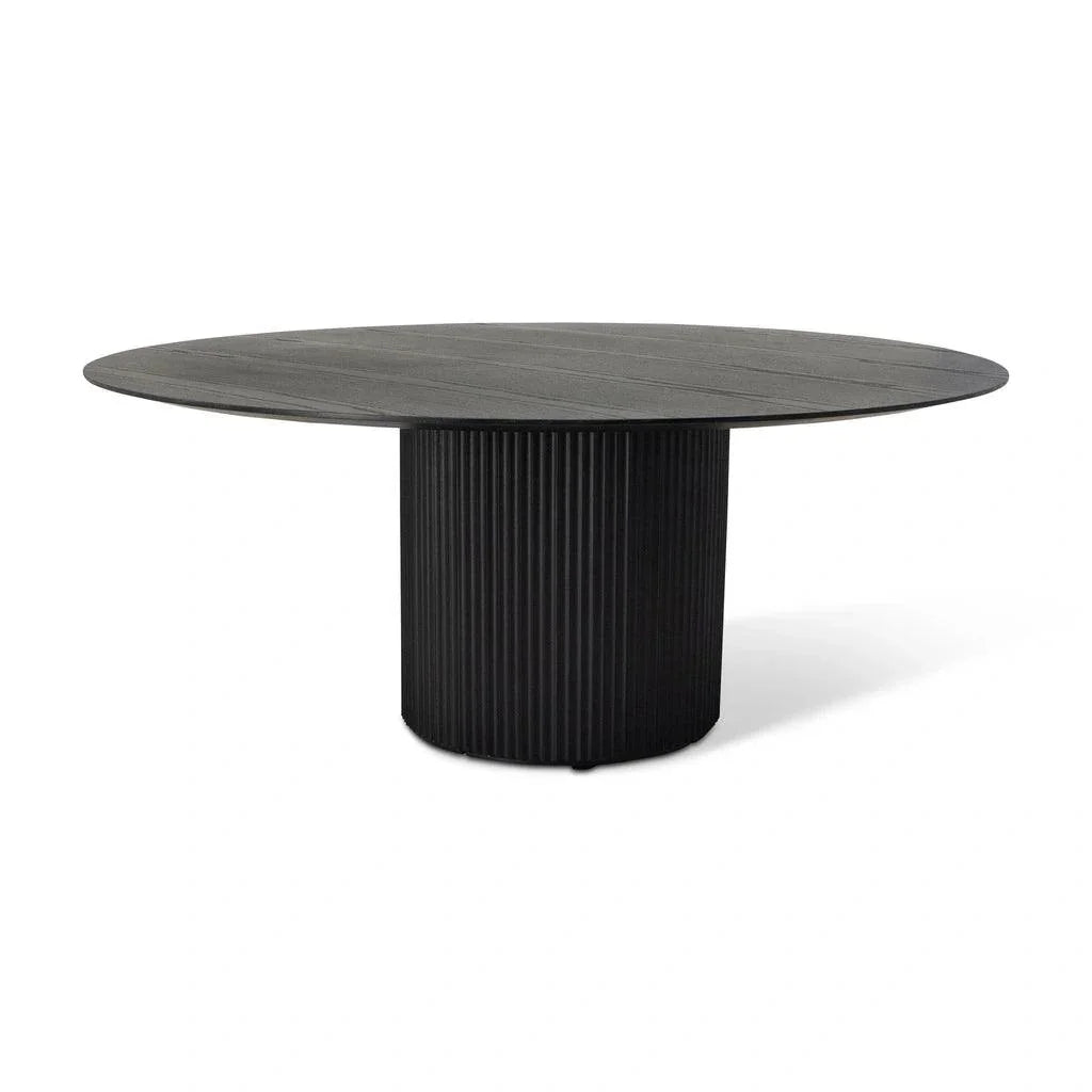 Atenas Wooden Round Dining Table-Dining Tables-Urbia-Ebano-LOOMLAN