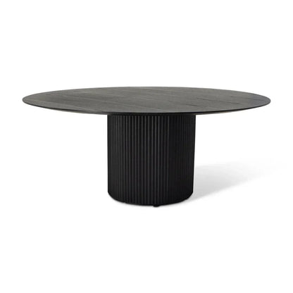 Atenas Wooden Round Dining Table-Dining Tables-Urbia-Ebano-LOOMLAN