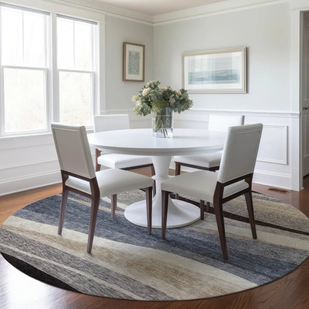 Athena Blue Washable Indoor-Outdoor Rug-Outdoor Rugs-LOOMLAN Rugs-LOOMLAN