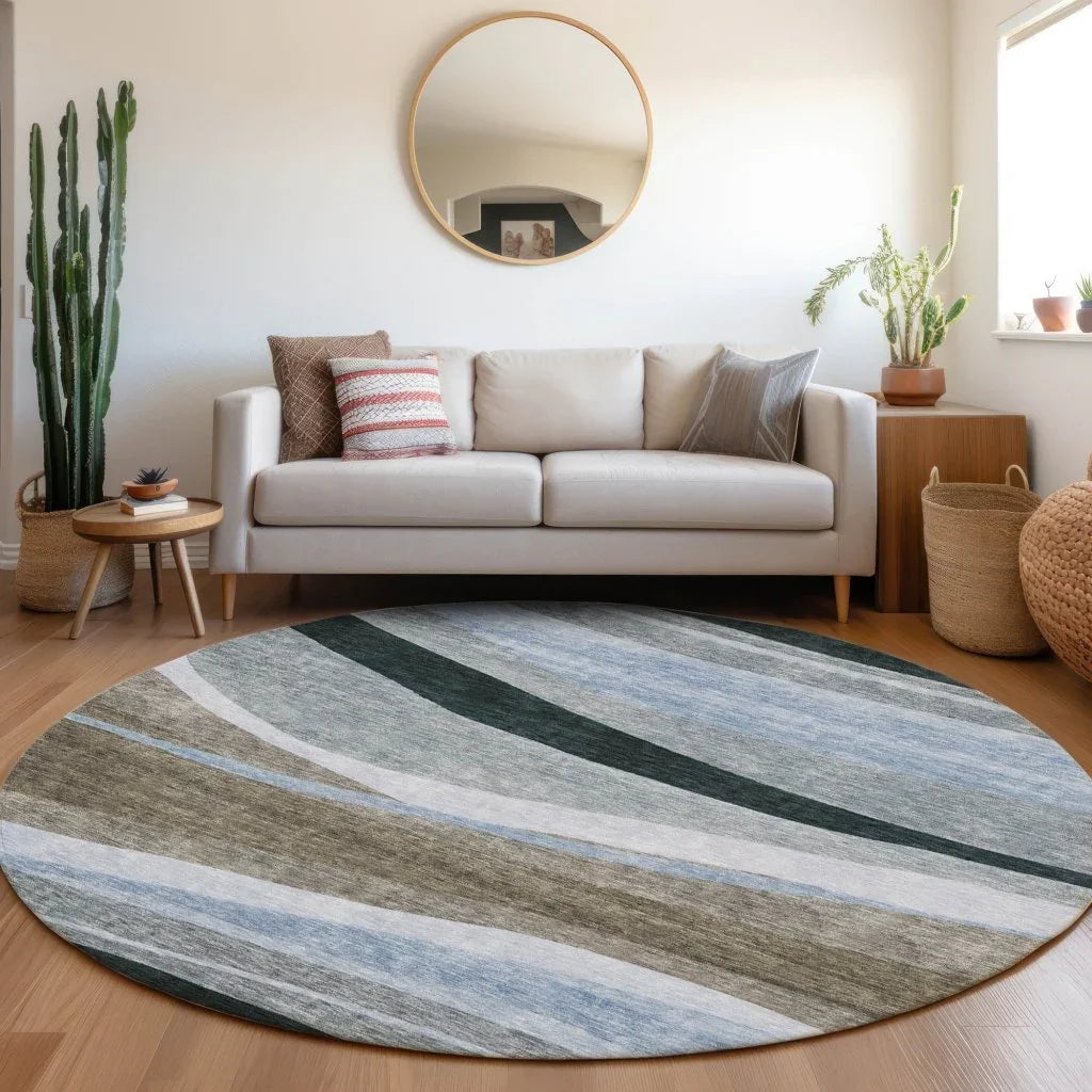 Athena Brown Washable Indoor-Outdoor Rug-Outdoor Rugs-LOOMLAN Rugs-LOOMLAN