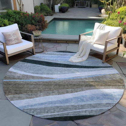 Athena Brown Washable Indoor-Outdoor Rug-Outdoor Rugs-LOOMLAN Rugs-LOOMLAN
