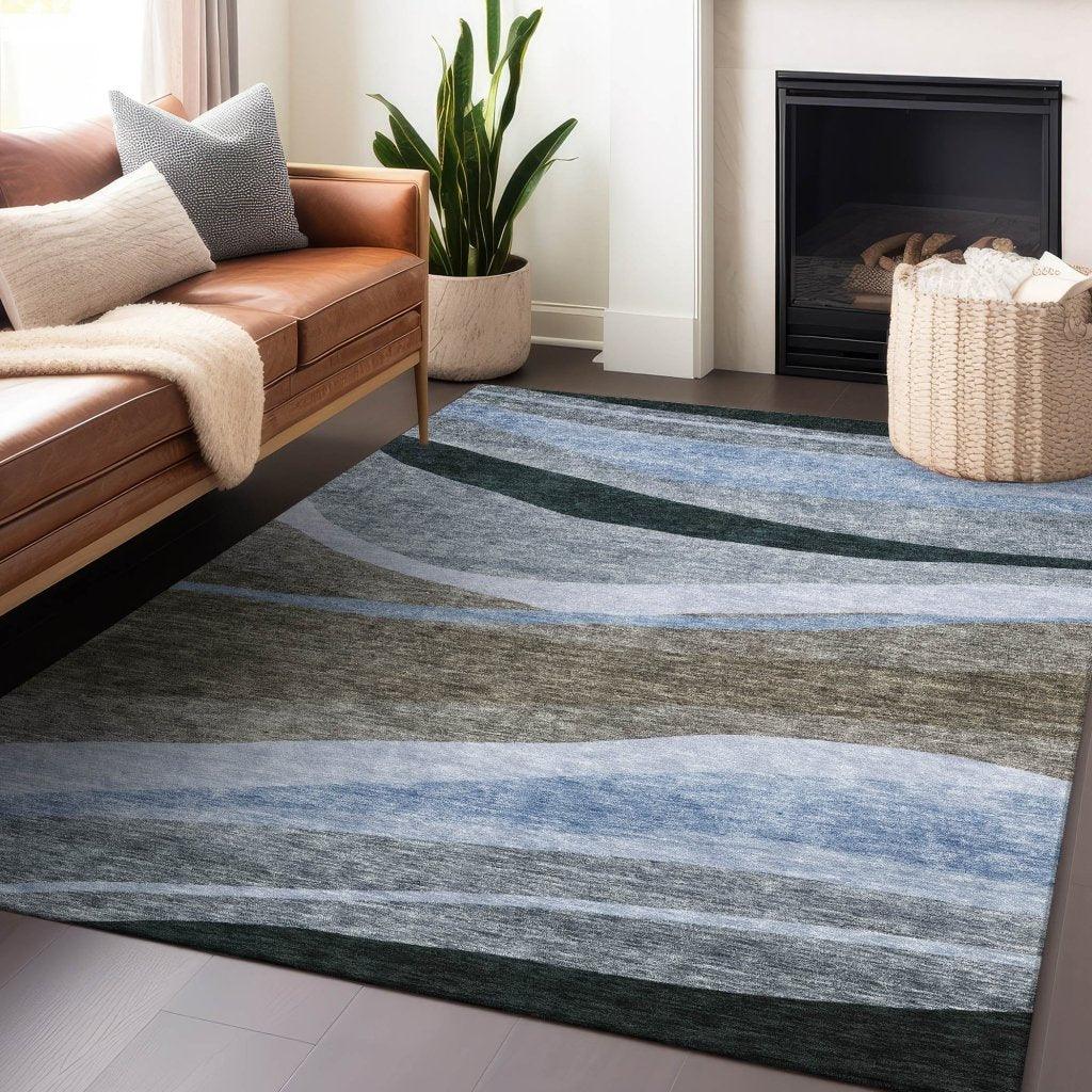Athena Brown Washable Indoor-Outdoor Rug-Outdoor Rugs-LOOMLAN Rugs-LOOMLAN
