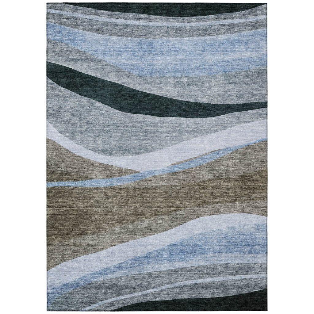 Athena Brown Washable Indoor-Outdoor Rug-Outdoor Rugs-LOOMLAN Rugs-2'6" x 3'10"-LOOMLAN