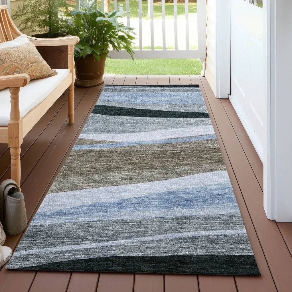 Athena Brown Washable Indoor-Outdoor Rug-Outdoor Rugs-LOOMLAN Rugs-LOOMLAN