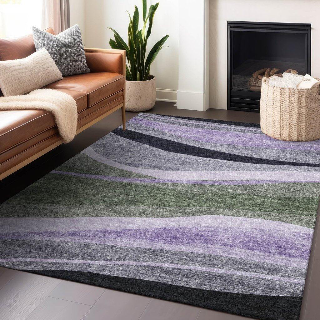 Athena Green Washable Indoor-Outdoor Rug-Outdoor Rugs-LOOMLAN Rugs-LOOMLAN