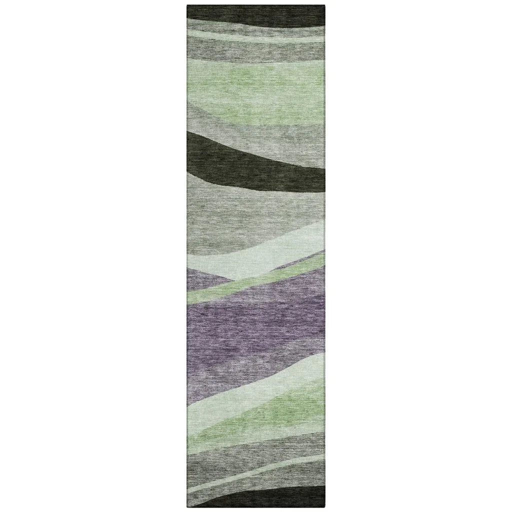 Athena Purple Washable Indoor-Outdoor Rug-Outdoor Rugs-LOOMLAN Rugs-2'3" x 7'6"-LOOMLAN