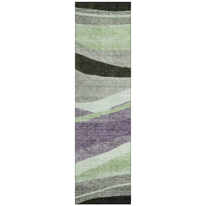 Athena Purple Washable Indoor-Outdoor Rug-Outdoor Rugs-LOOMLAN Rugs-2'3" x 7'6"-LOOMLAN