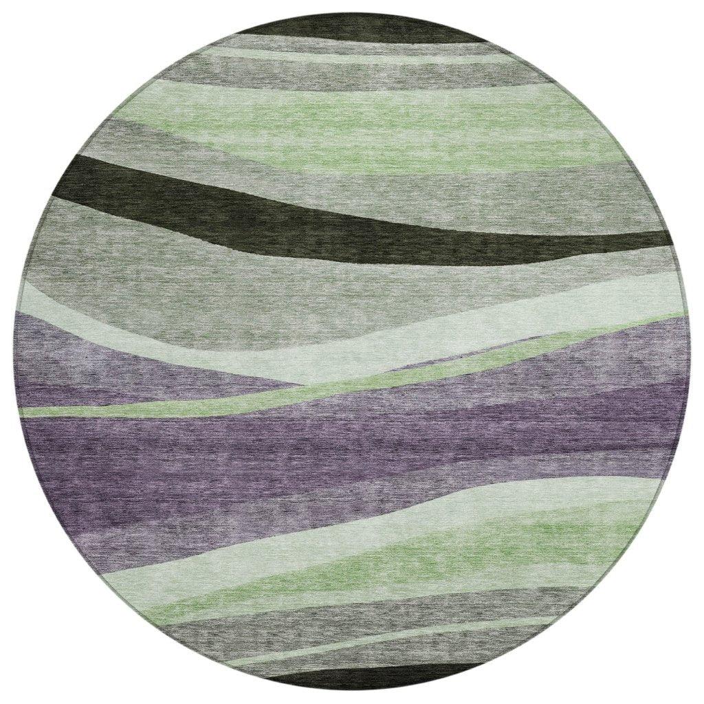 Athena Purple Washable Indoor-Outdoor Rug-Outdoor Rugs-LOOMLAN Rugs-8' x 8'-LOOMLAN