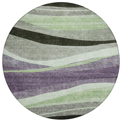 Athena Purple Washable Indoor-Outdoor Rug-Outdoor Rugs-LOOMLAN Rugs-8' x 8'-LOOMLAN