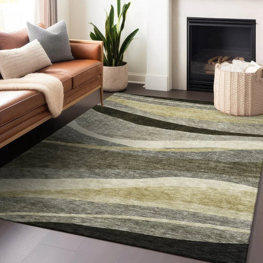 Athena Taupe Washable Indoor-Outdoor Rug-Outdoor Rugs-LOOMLAN Rugs-LOOMLAN