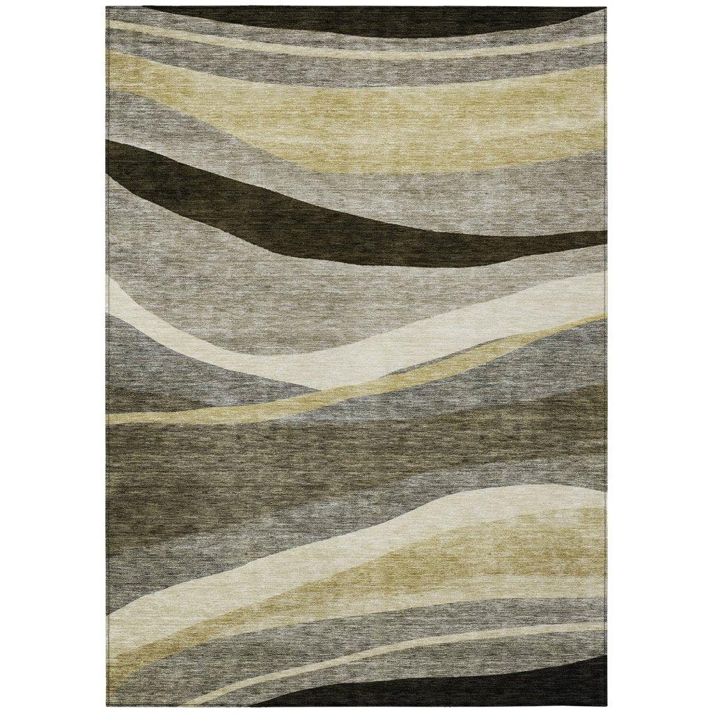 Athena Taupe Washable Indoor-Outdoor Rug-Outdoor Rugs-LOOMLAN Rugs-2'6" x 3'10"-LOOMLAN