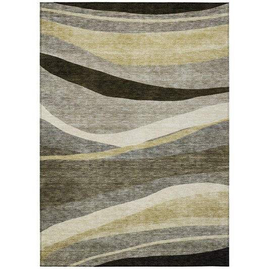 Athena Taupe Washable Indoor-Outdoor Rug-Outdoor Rugs-LOOMLAN Rugs-2'6" x 3'10"-LOOMLAN