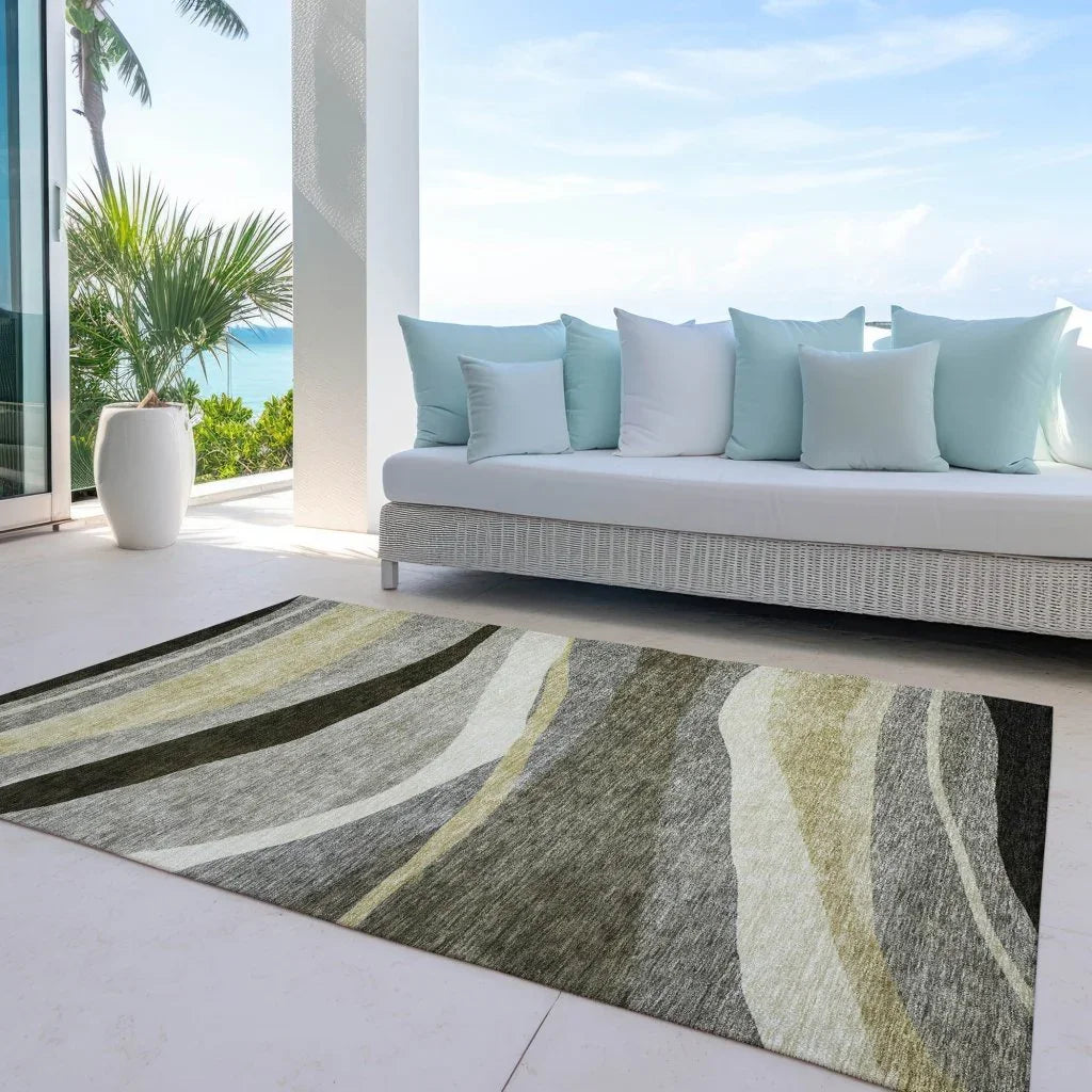 Athena Taupe Washable Indoor-Outdoor Rug-Outdoor Rugs-LOOMLAN Rugs-LOOMLAN
