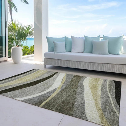 Athena Taupe Washable Indoor-Outdoor Rug-Outdoor Rugs-LOOMLAN Rugs-LOOMLAN