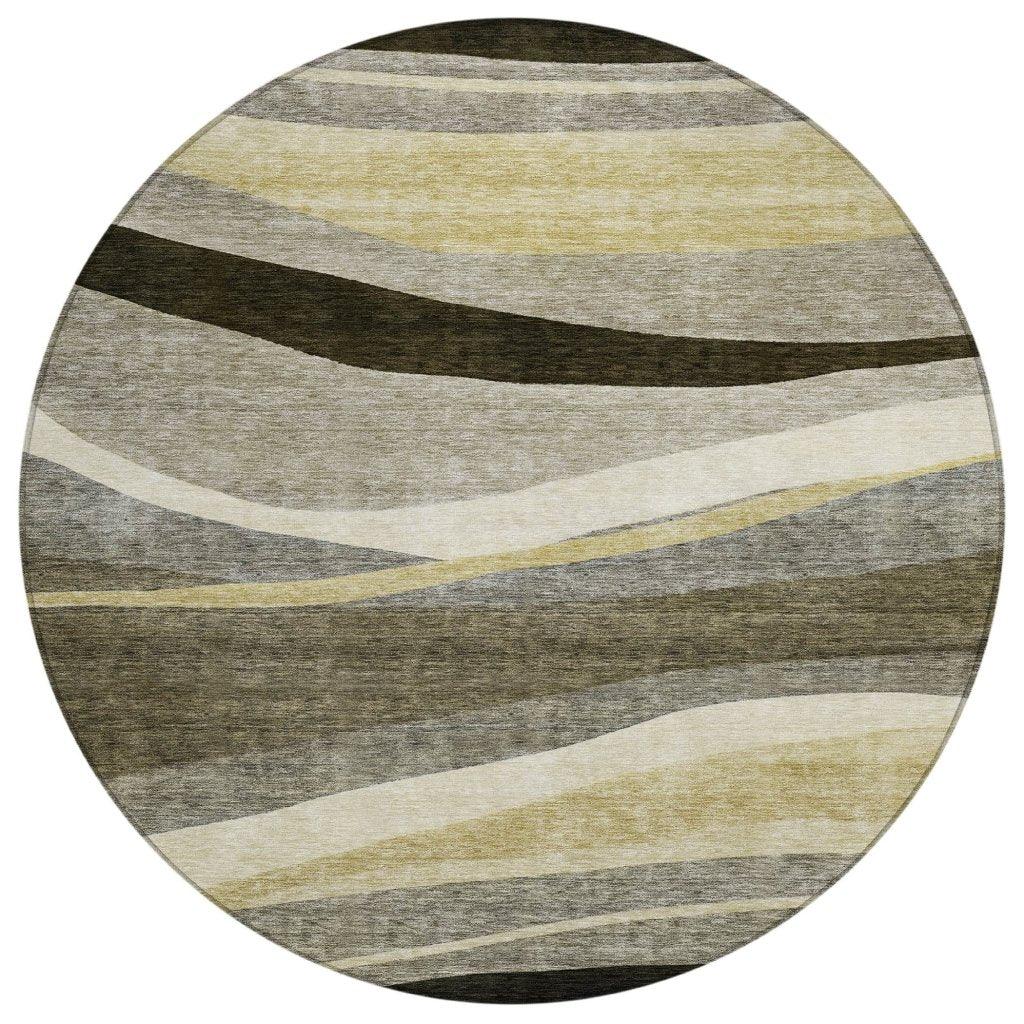 Athena Taupe Washable Indoor-Outdoor Rug-Outdoor Rugs-LOOMLAN Rugs-8' x 8'-LOOMLAN