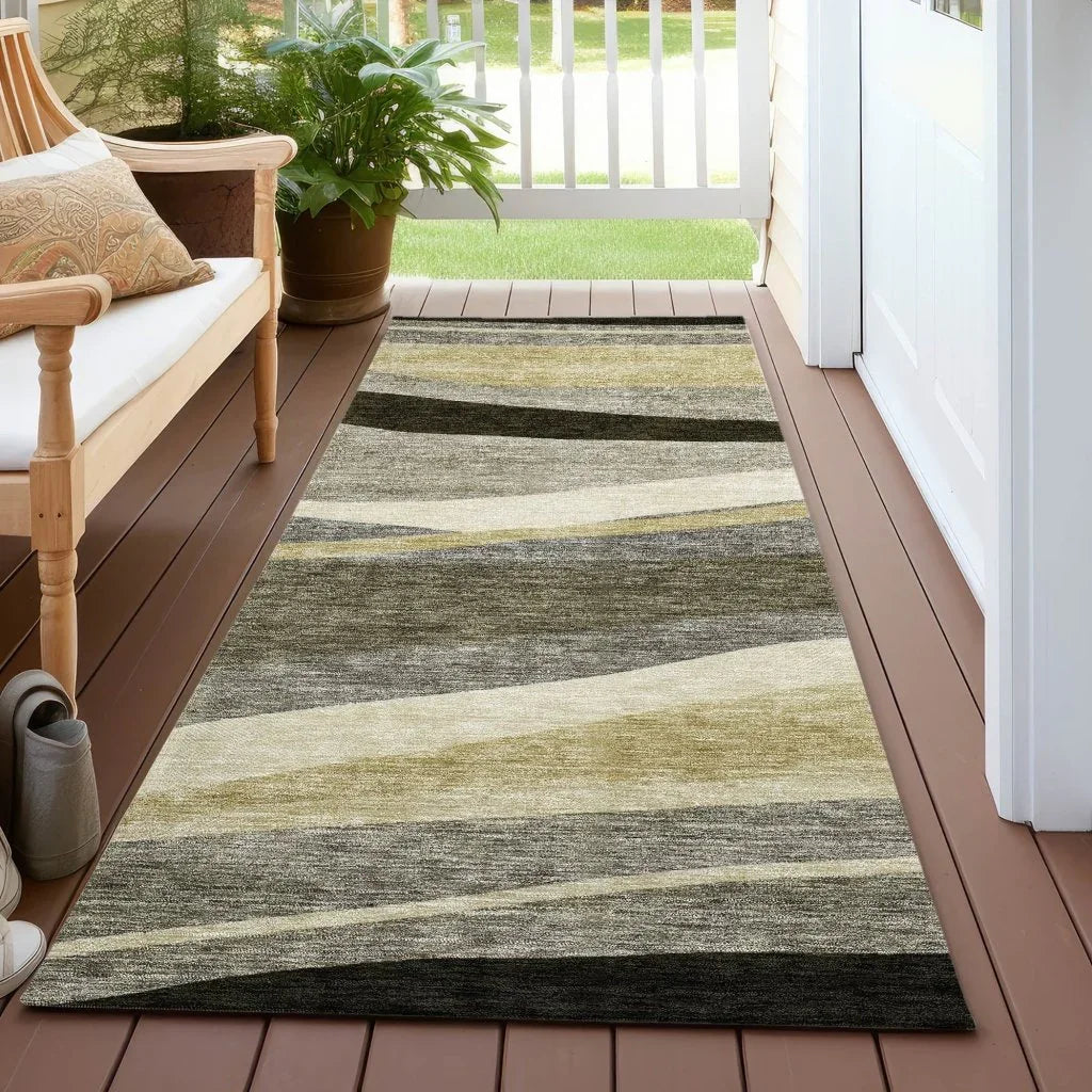 Athena Taupe Washable Indoor-Outdoor Rug-Outdoor Rugs-LOOMLAN Rugs-LOOMLAN