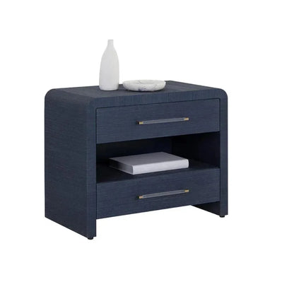 Atherton Wooden Framed Raffia Nightstand - LOOMLAN - SUNPAN - Nightstands