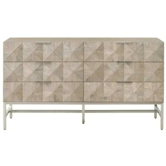 Atlas 6 - Drawer Double Dresser Stainless Steel - LOOMLAN - Essentials For Living - Dressers