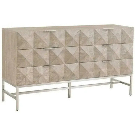 Atlas 6 - Drawer Double Dresser Stainless Steel - LOOMLAN - Essentials For Living - Dressers