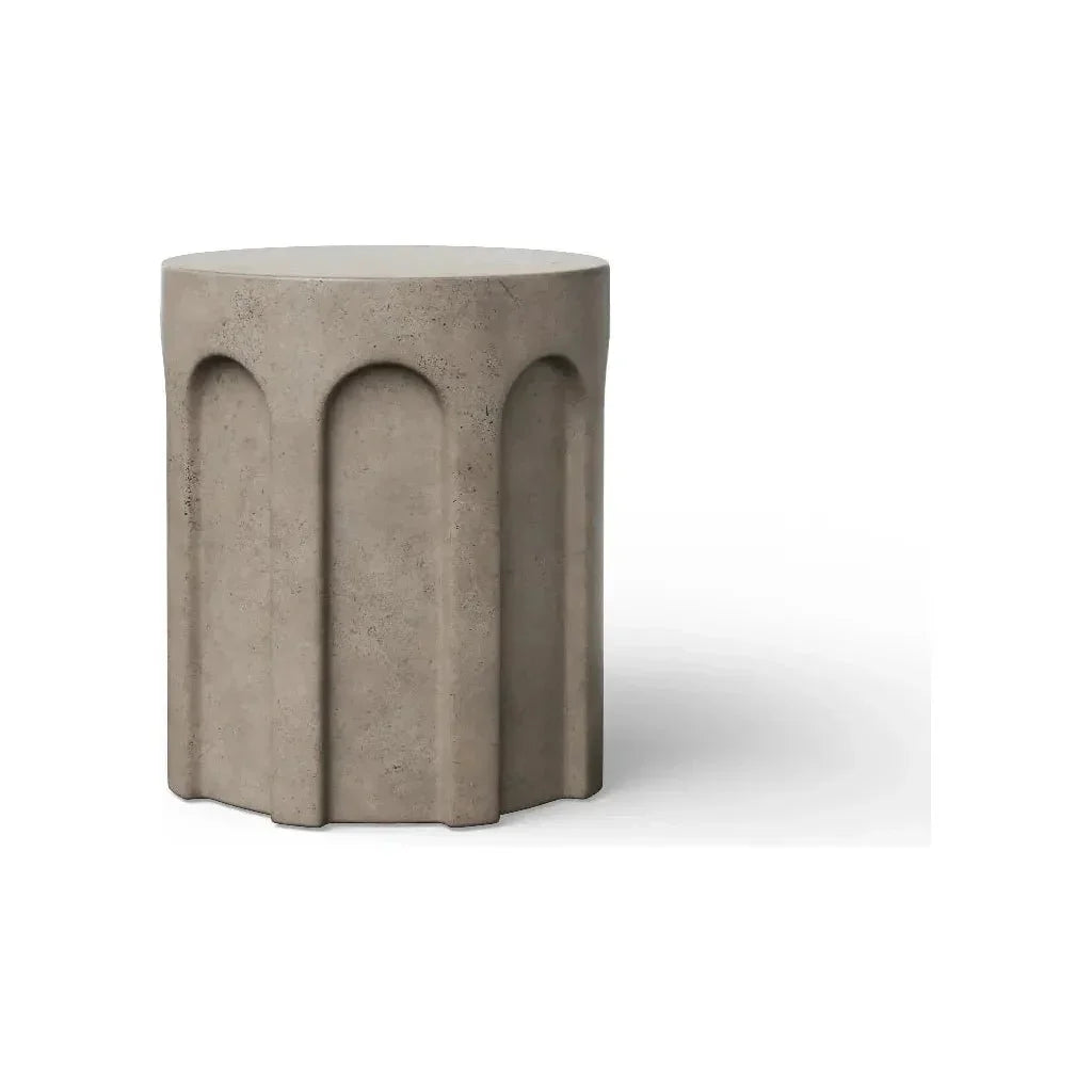 Atlas Concrete Made Outdoor Stool-Garden Stools-Urbia-LOOMLAN