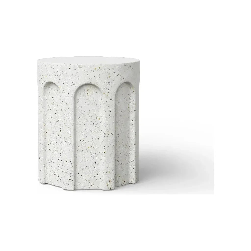 Atlas Concrete Made Outdoor Stool-Garden Stools-Urbia-Ivory Terrazzo-LOOMLAN