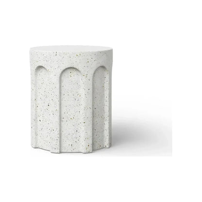 Atlas Concrete Made Outdoor Stool-Garden Stools-Urbia-Ivory Terrazzo-LOOMLAN