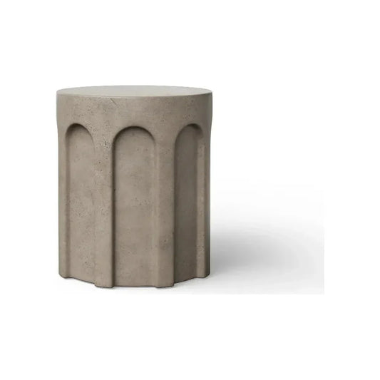Atlas Concrete Made Outdoor Stool-Garden Stools-Urbia-Dark Grey-LOOMLAN